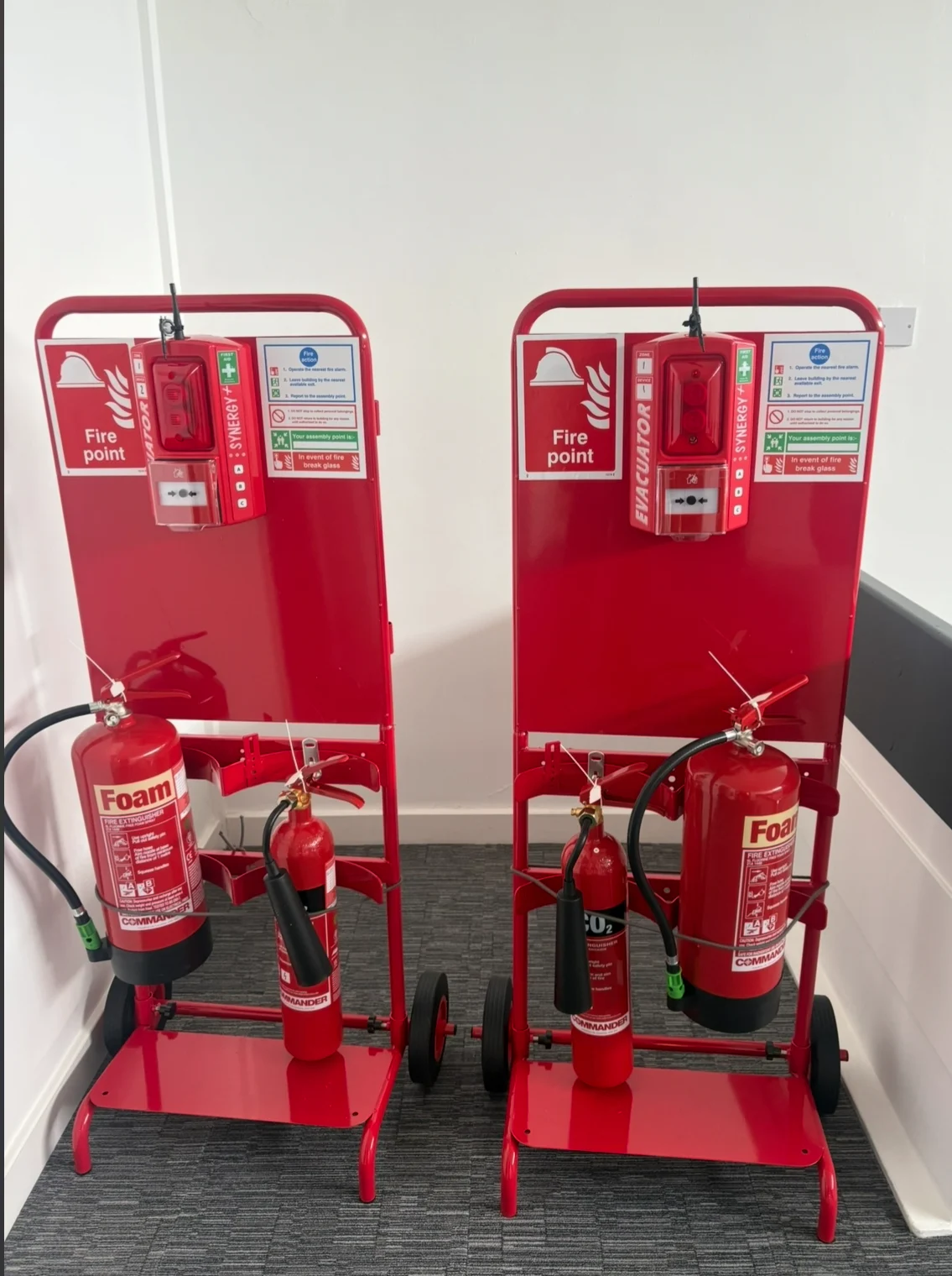 Fire trolley with extinguishers